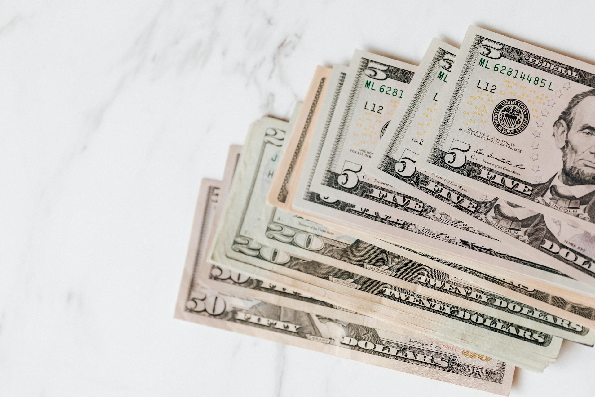 Money on table