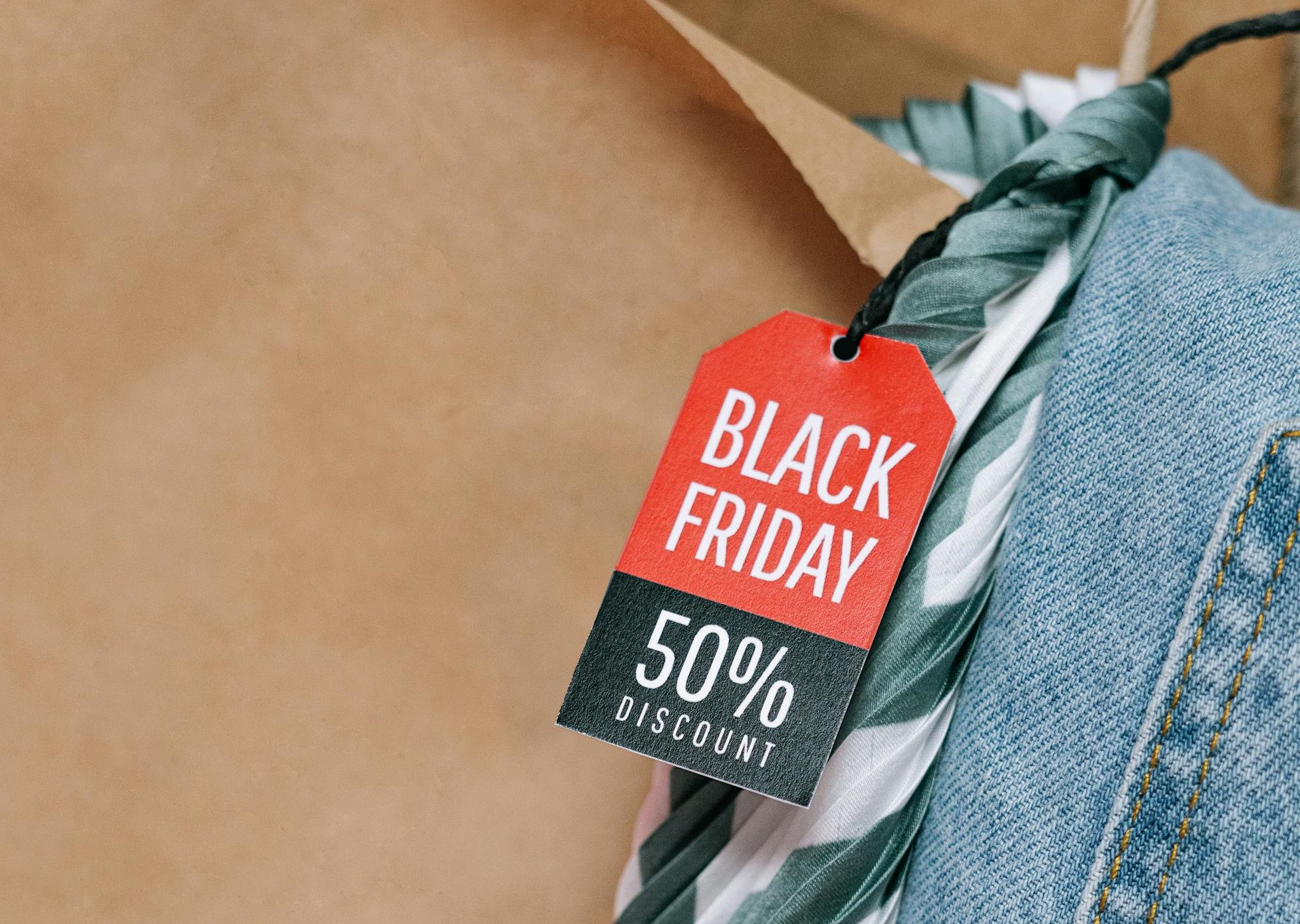 A Denim Jeans with Black Friday Tag