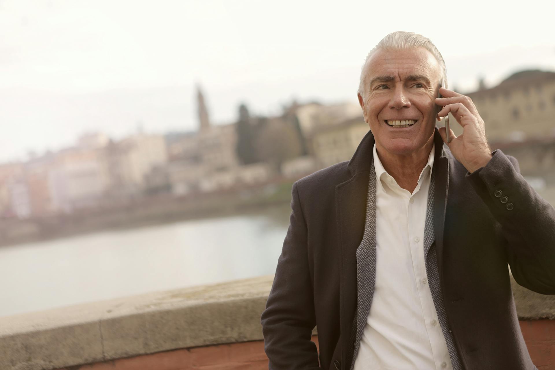 Senior Man Talking on Phone